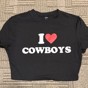 Black and Red 'I Heart Cowboys Tee